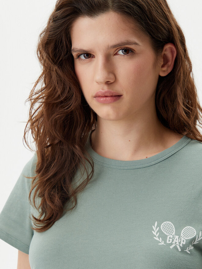 Gap Gap Marškinėliai 723653-04 Žalia Regular Fit