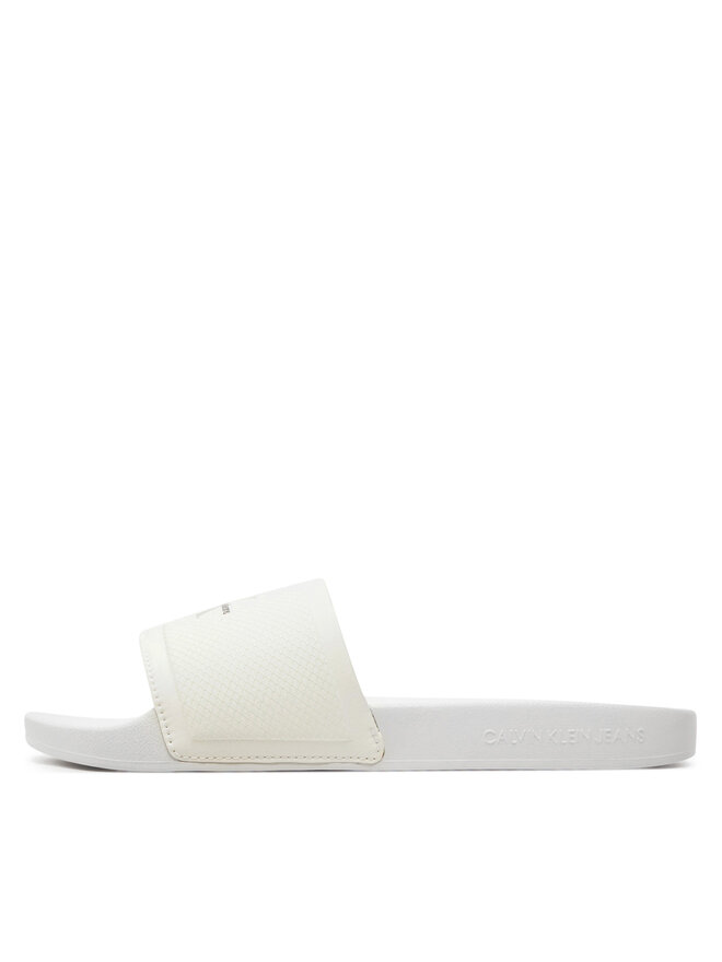 Calvin Klein Jeans Nazouváky Calvin Klein Jeans Slide Institutional Metallic YM0YM01018 Bílá
