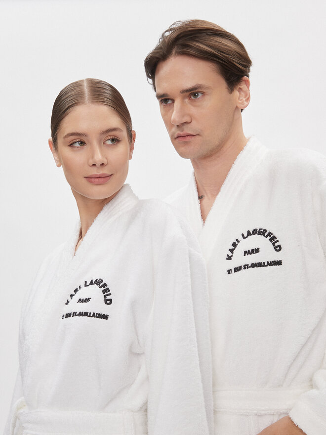 KARL LAGERFELD KARL LAGERFELD Ρόμπα Unisex 215M2180 Λευκό Regular Fit
