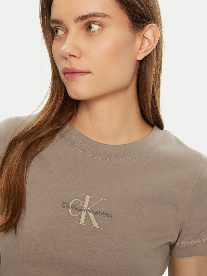 Calvin Klein Jeans Calvin Klein Jeans Camiseta Monologo J20J223563 Beis Slim Fit