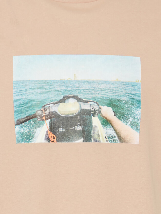 Solid Solid T-Shirt 21108237 Μπεζ Regular Fit