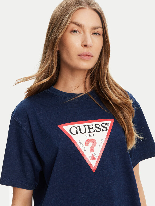 Guess Jeans Guess Jeans Póló W5GI20 KCTG1 Sötétkék Regular Fit
