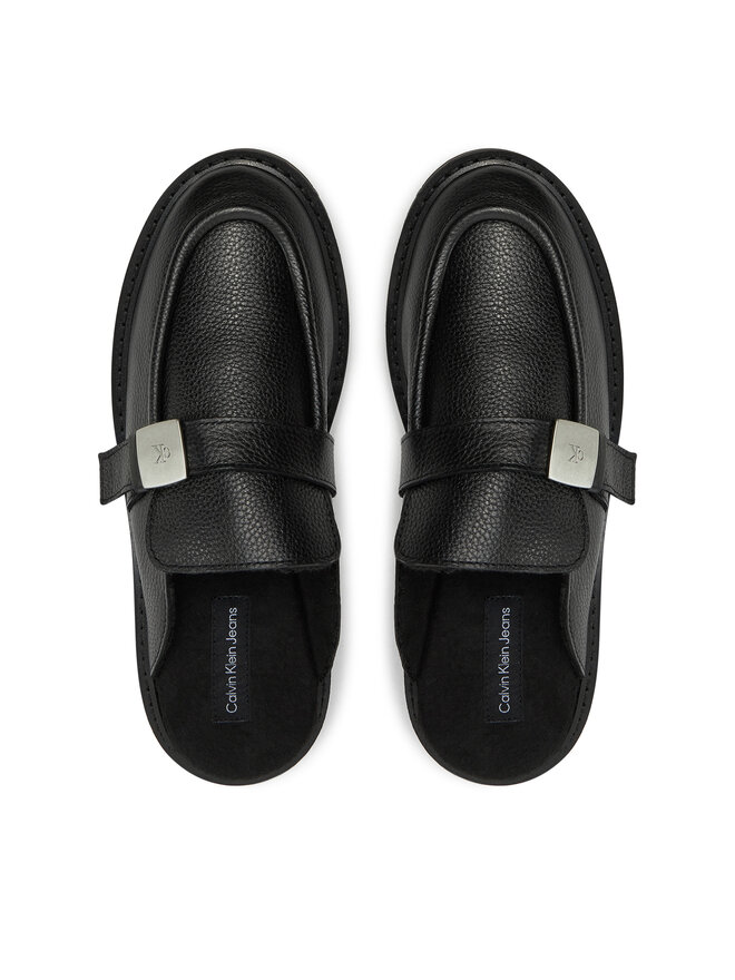 Calvin Klein Jeans Papucs Calvin Klein Jeans Flatform Slipon Mg Lth YW0YW01655 Fekete