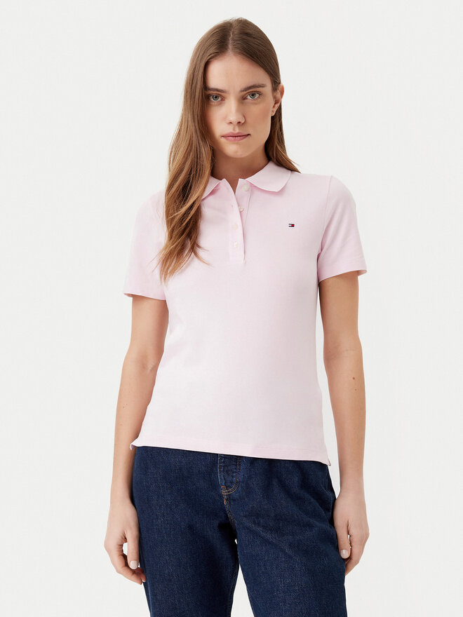 Tommy Hilfiger Tommy Hilfiger Pólóing 1985 WW0WW43225 Rózsaszín Slim Fit