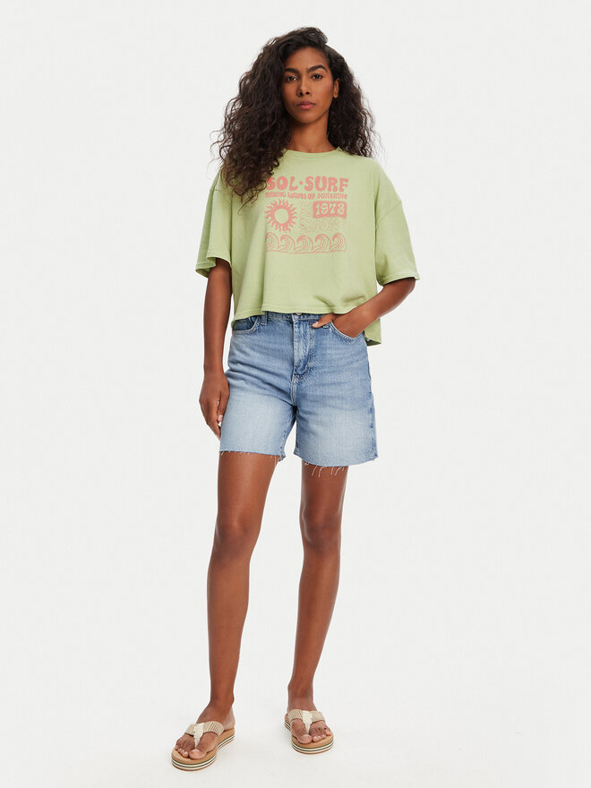 Billabong Billabong Majica Sol Surf EBJZT00428 Zelena Oversize