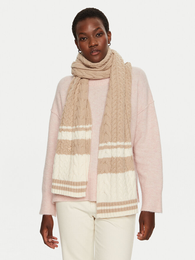 Sciarpa Tommy Hilfiger Naval AW0AW16654 Beige