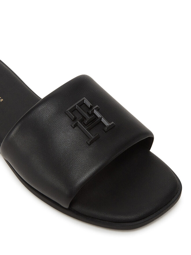 Tommy Hilfiger Šľapky Tommy Hilfiger Th Logo Hardware Leather Mule FW0FW08806 Čierna