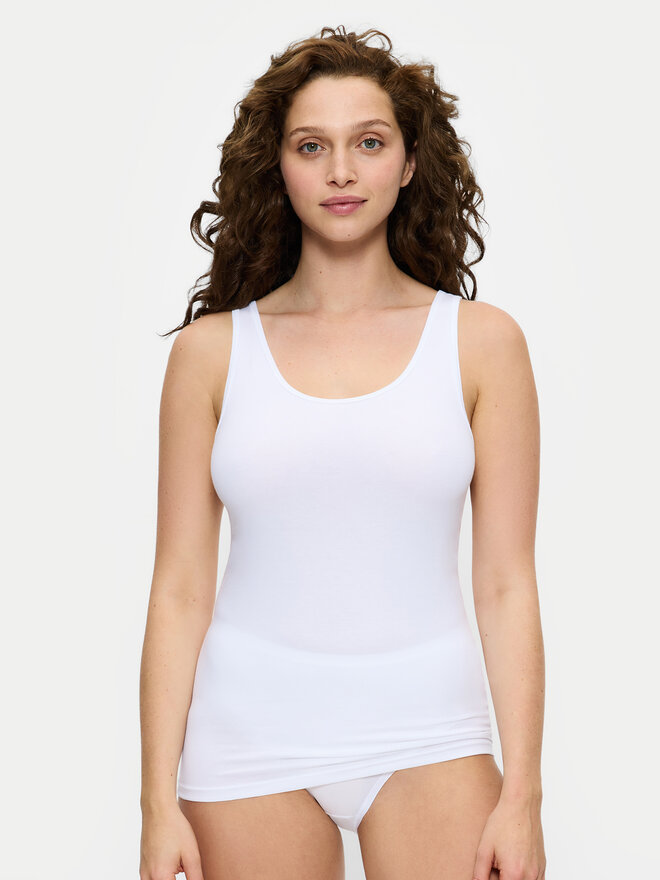 Triumph Triumph Τοπ Sense Of Cotton 10224974 Λευκό Slim Fit
