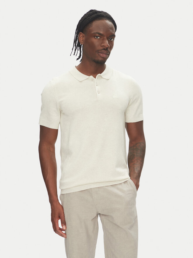 Lindbergh Lindbergh Polo 30-800159 Beis Slim Fit