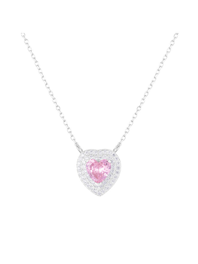 ICED STUFF Намисто ICED STUFF Love Heart Pink Біле золото