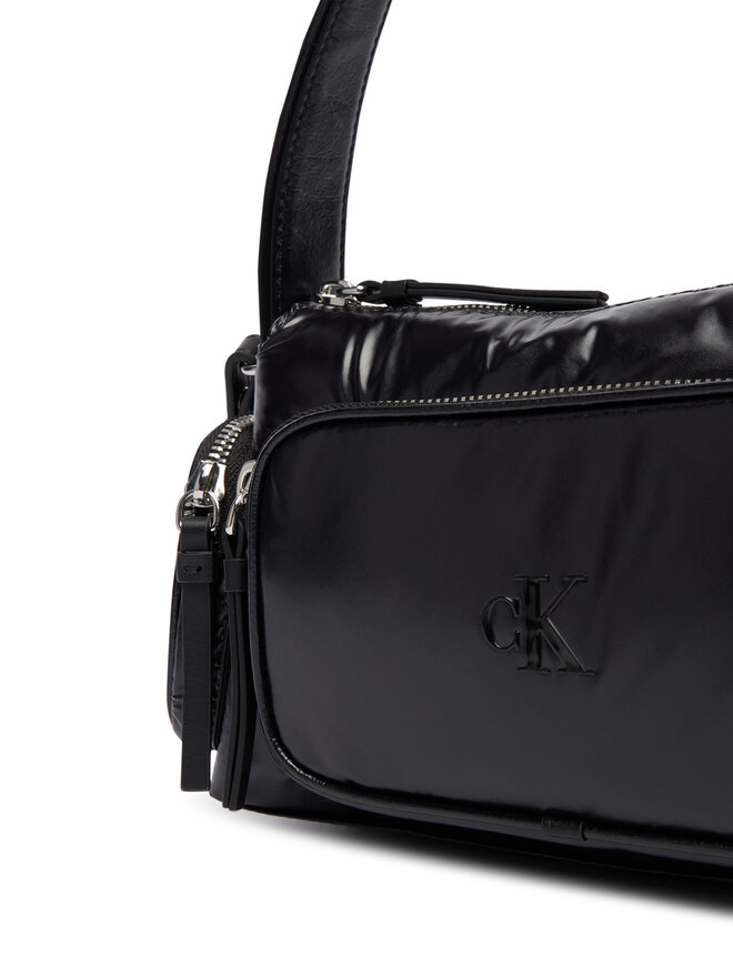 Calvin Klein Handtasche Calvin Klein Pocket Shiny Nylon Small Bag LV04F3405G Schwarz