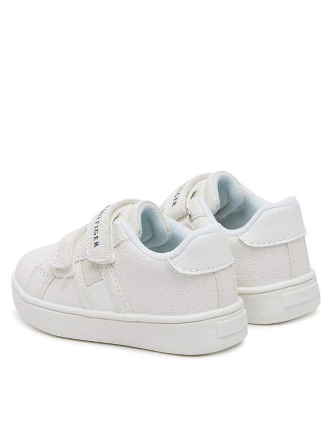 Tommy Hilfiger Sneakersy Tommy Hilfiger Flag Low Cut Velcro Sneaker T1A9-33726-0375 M Bílá