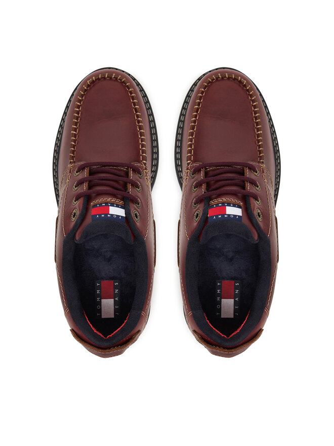 Tommy Jeans Halbschuhe Tommy Jeans Archive '01 Boat Shoe Leather EM0EM01651 Braun