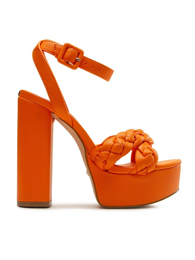 Sandales GUESS Simili Cuir Marron Clair - Talon Aiguille 12 Cm - Taille 36 - Occasion Très Bon état