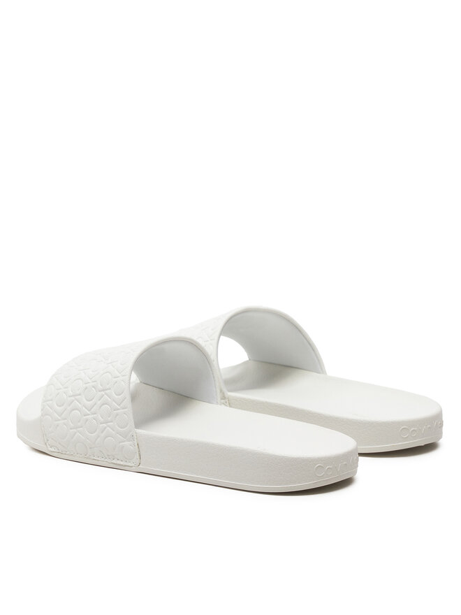 Calvin Klein Παντόφλες Calvin Klein Slide Saff Mono HW0HW02106 Λευκό