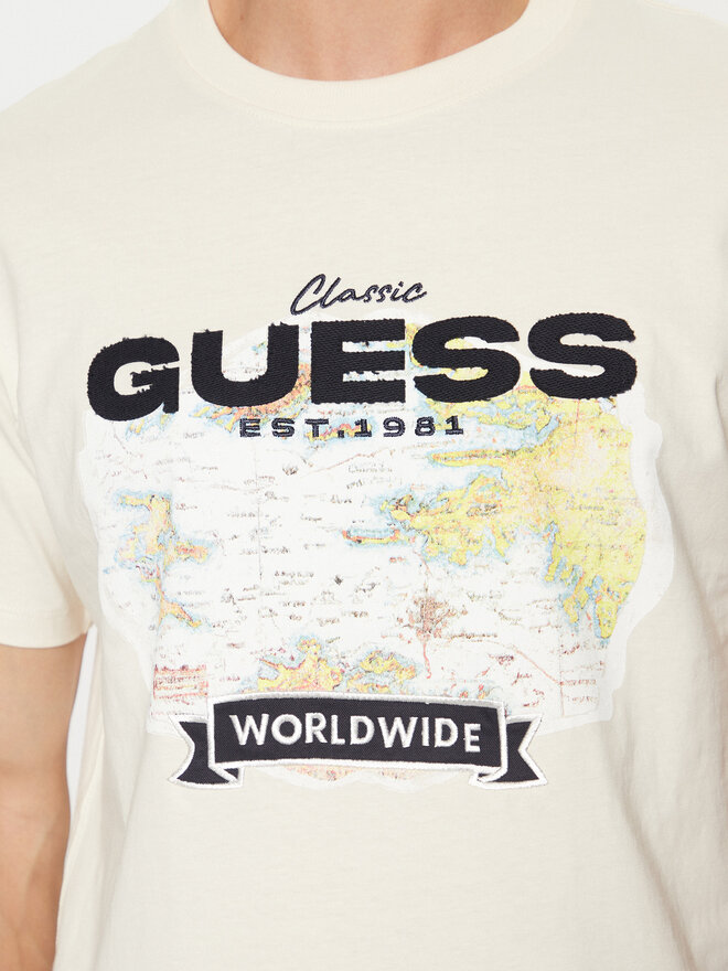 Guess Guess Majica M5RI10 I3Z14 Écru Regular Fit