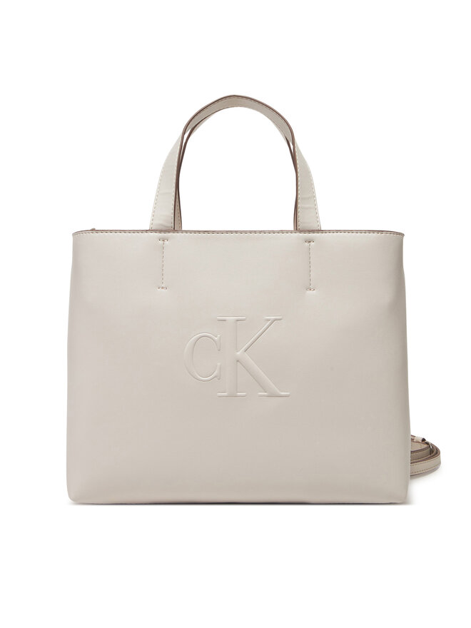 Calvin Klein Jeans Torebka Calvin Klein Jeans Sculpted Mini Ew Tote LV04K3111G Écru