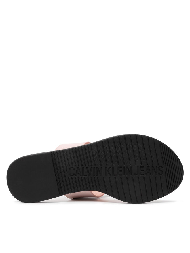 Calvin Klein Jeans В'єтнамки Calvin Klein Jeans Flat Sandal Toe Slide Lth YW0YW00538 Рожевий