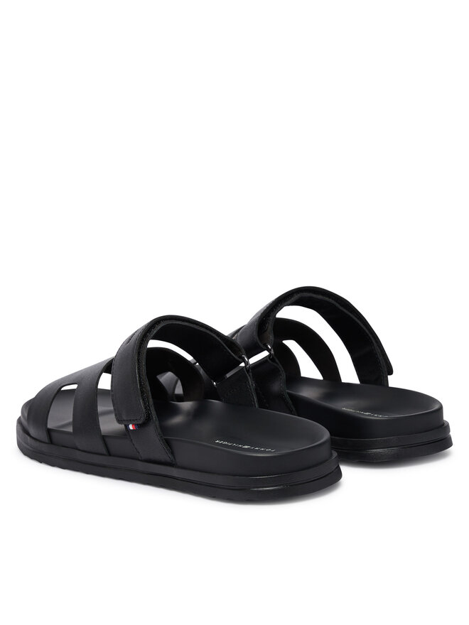 Tommy Hilfiger Pantoletten Tommy Hilfiger Adjustable Premium Lth Sandal FM0FM05773 Schwarz