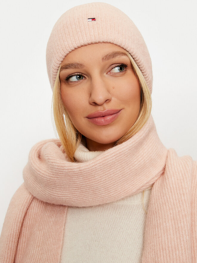 Tommy Hilfiger Set Schal und Mütze Tommy Hilfiger AW0AW17124 Rosa