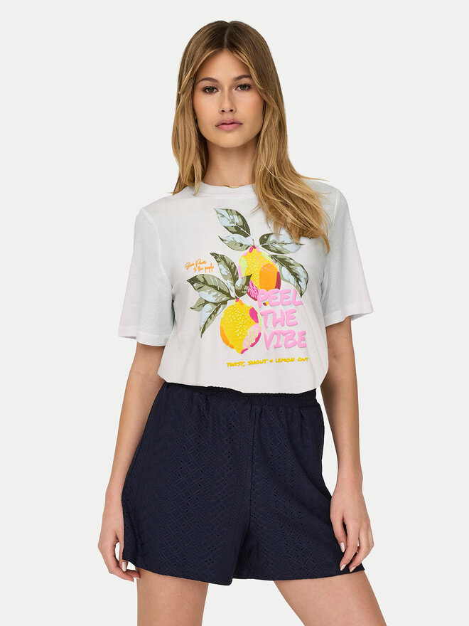 ONLY ONLY Camiseta Bilins 15320615 Blanco Regular Fit