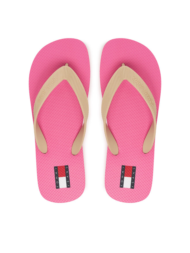 Tommy Jeans Zehentrenner Tommy Jeans Logo Summer Sandal EN0EN02979 Beige