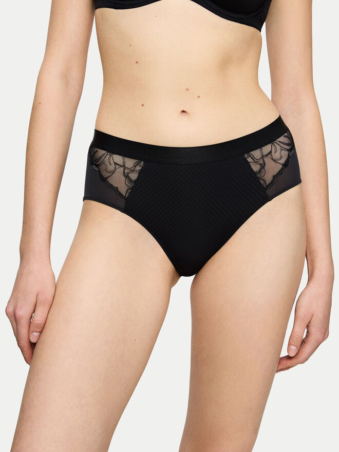 Triumph Triumph Klasične spodnje hlačke z visokim pasom Wild Azalea 10219857 Črna