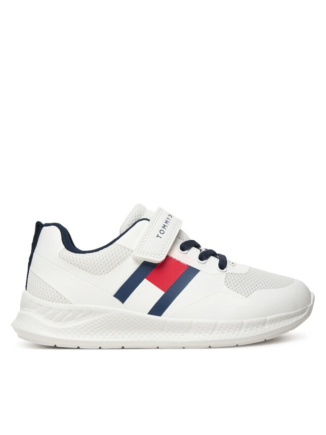 Tommy Hilfiger Sneakers Tommy Hilfiger Flag Low Cut Lace-Up/Velcro T1X9-34369-1843 S Weiß