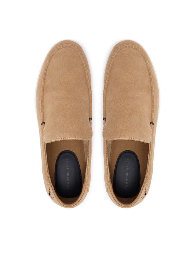 Tommy Hilfiger Slipper Tommy Hilfiger Modern Light Suede Loafer FM0FM05924 Hellbraun