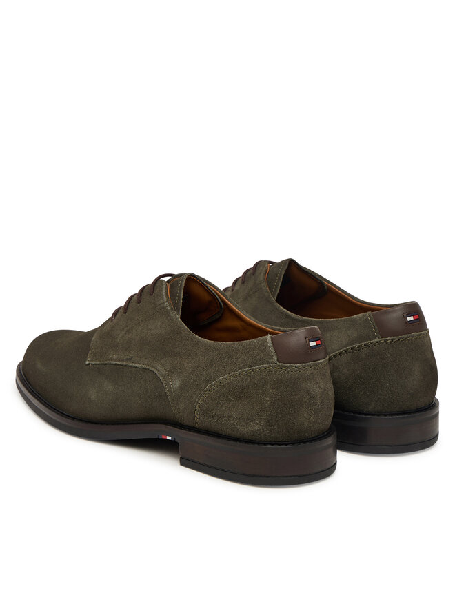 Tommy Hilfiger Halbschuhe Tommy Hilfiger Corporate Dressy Suede Shoe FM0FM05969 Grün