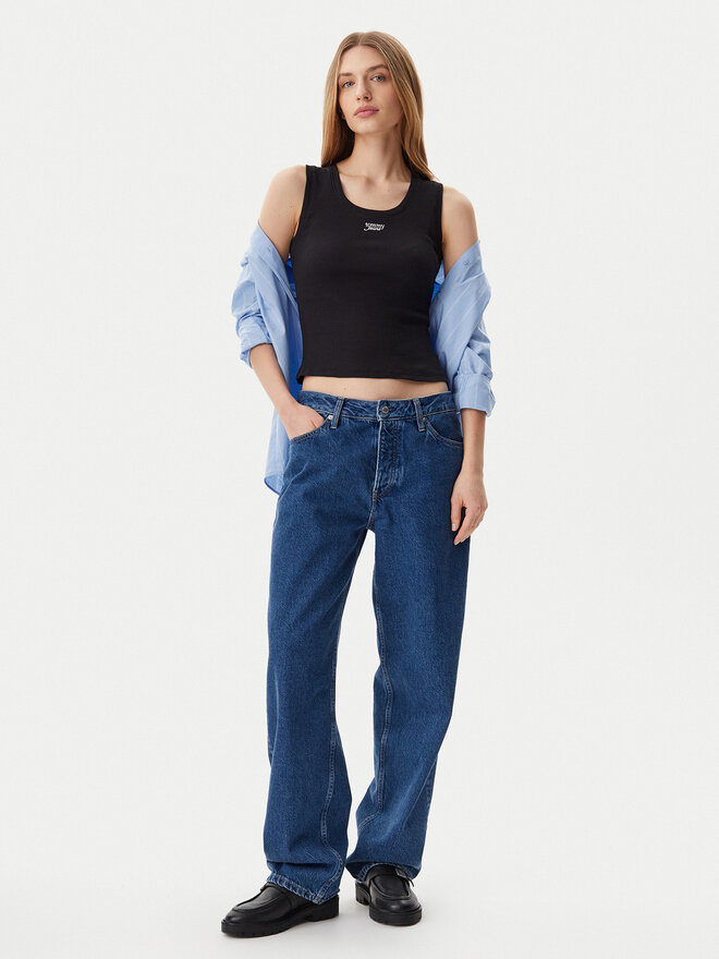 Tommy Jeans Tommy Jeans Τοπ DW0DW21369 Μαύρο Slim Fit