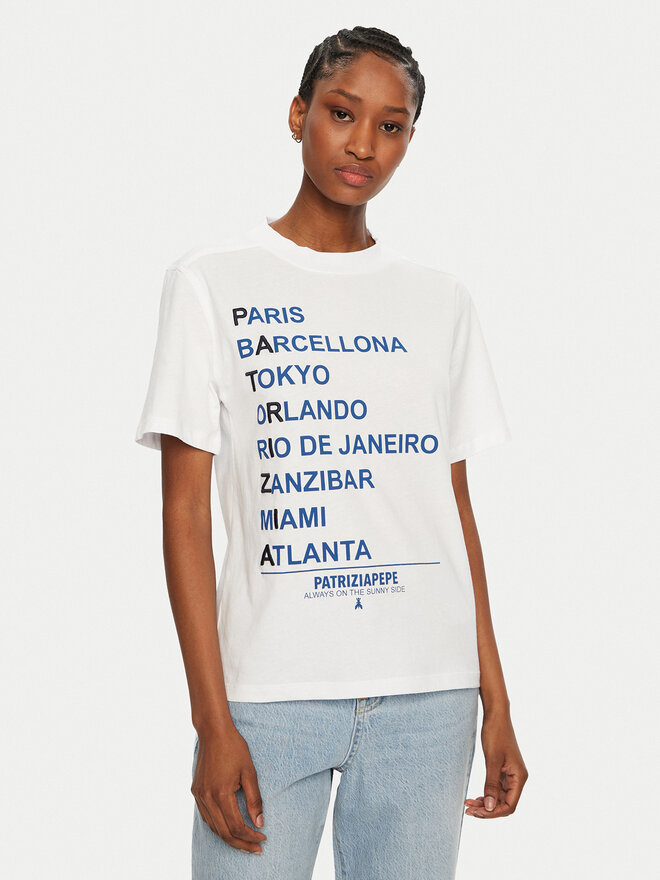 Patrizia Pepe Patrizia Pepe Camiseta 8M1687/J261-W103 Blanco Regular Fit