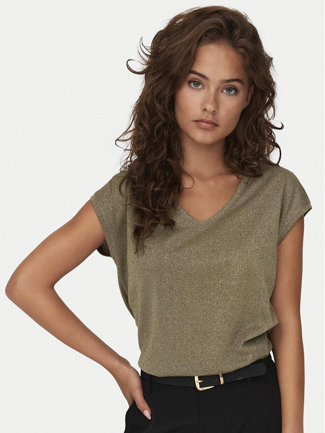 ONLY ONLY Póló Silvery 15136069 Zöld Loose Fit