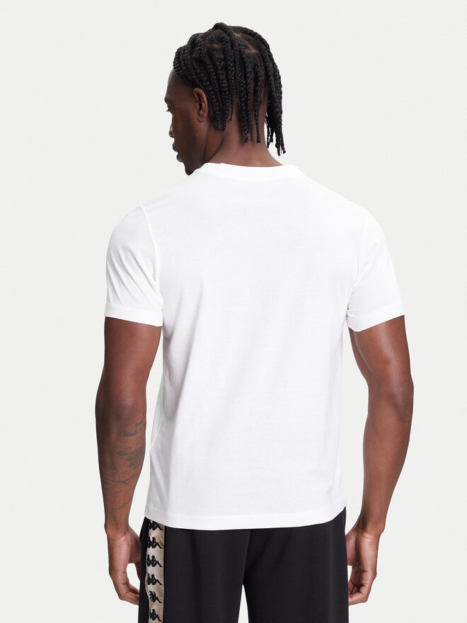Kappa Kappa T-shirt Logo Korpo Cafers 304J150 Bianco Slim Fit