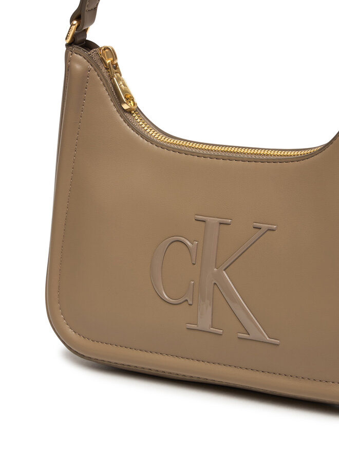 Calvin Klein Handtasche Calvin Klein Bold Ck Small Shoulder Bag LV04F3230G Beige