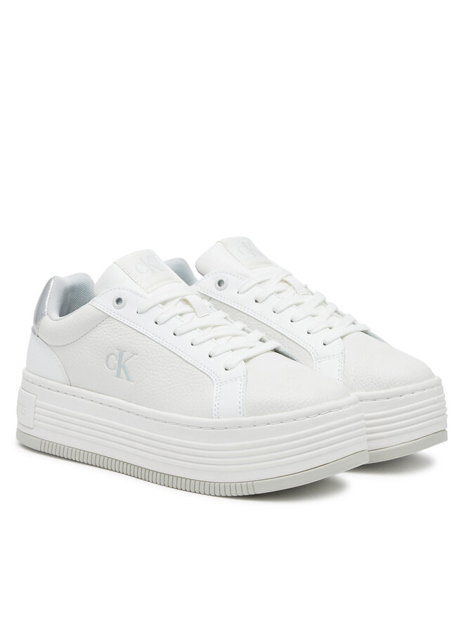 Calvin Klein Jeans Sneakersy Calvin Klein Jeans Bold Flatf Low Lace Mg YW0YW01766 Biały