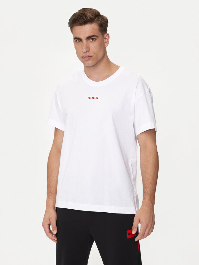 HUGO Hugo Marškinėliai Linked 50518646 Balta Relaxed Fit