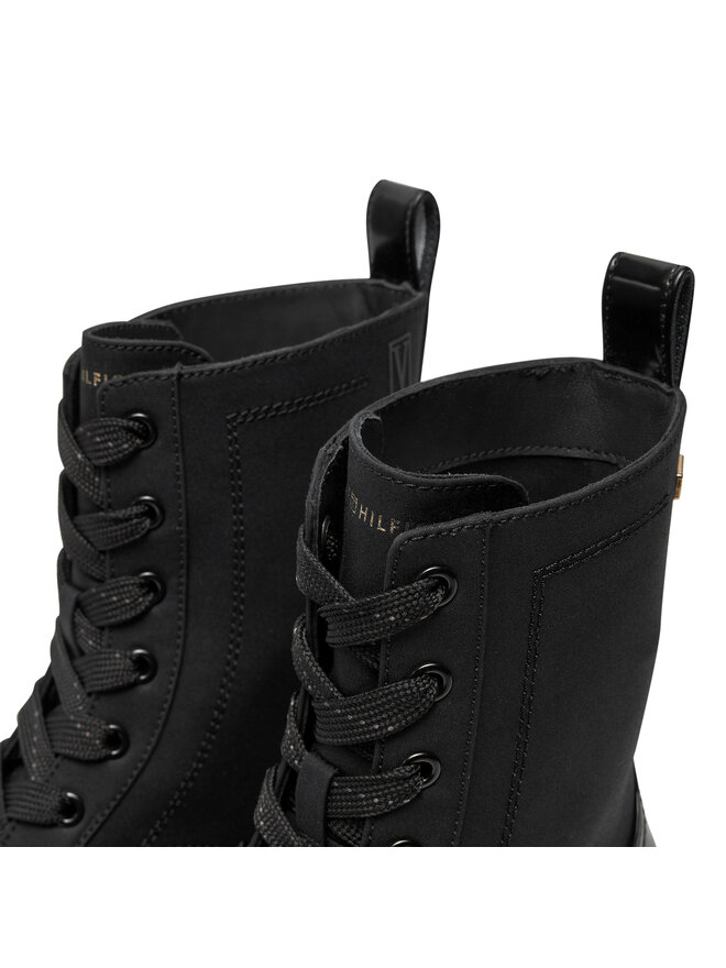 Tommy Hilfiger Trappers Tommy Hilfiger Flag Ventile Lace Up Boot FW0FW08287 Negru