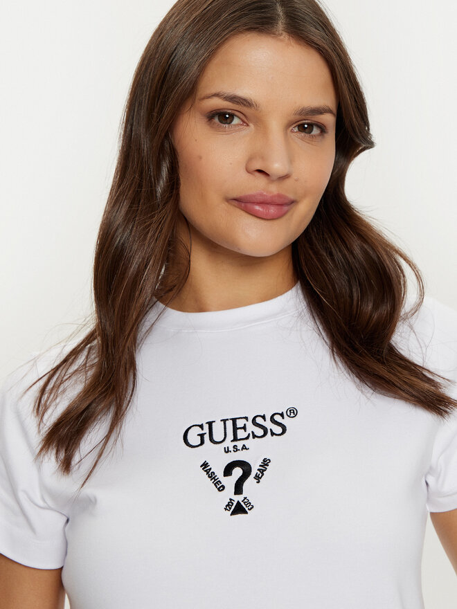 Guess Guess Póló V4YI21 KCDH1 Fehér Slim Fit