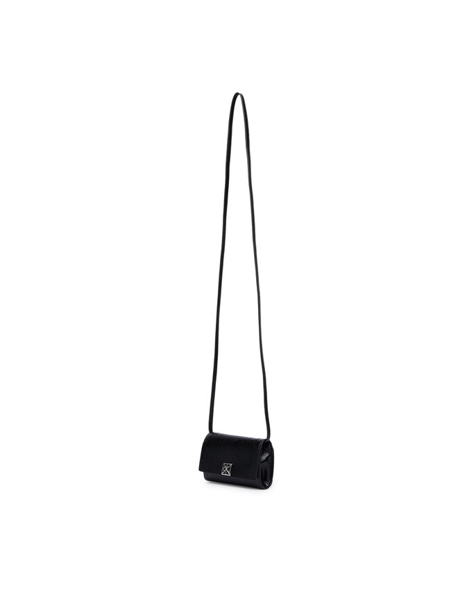 Calvin Klein Handtasche Calvin Klein Emblem Wallet On Strap LV04F1218G Schwarz