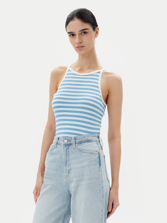 Pieces Pieces Топ Jane 17155477 Голубий Slim Fit