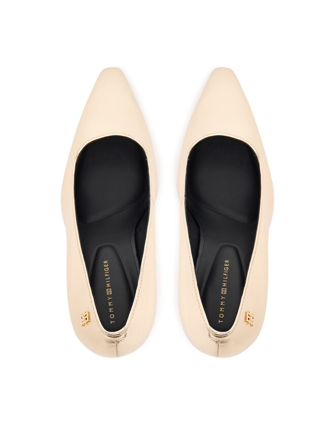 Tommy Hilfiger Туфлі на шпильці Tommy Hilfiger Logo Metallic Pump Slanted Hl FW0FW08994 Золотий