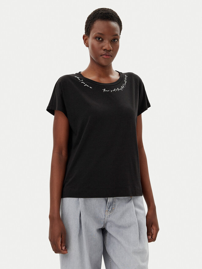 Liu Jo Sport Liu Jo Sport Póló TA5268 JS005 Fekete Regular Fit