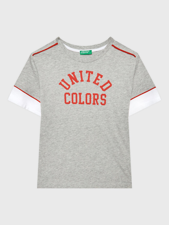 United Colors Of Benetton United Colors Of Benetton Marškinėliai 3096C10A9 Pilka Regular Fit
