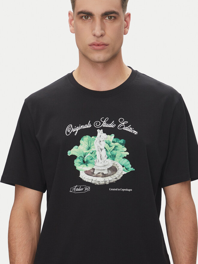 Jack&Jones Jack&Jones Marškinėliai Hydra 12277248 Juoda Relaxed Fit