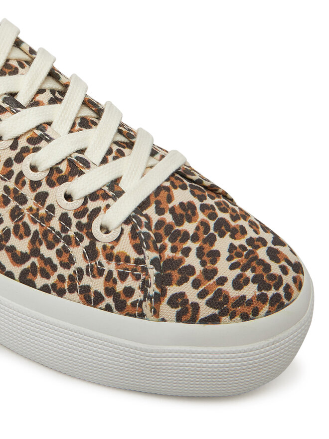 Superga Snīkeri Superga Platform Leopard Print Brūns