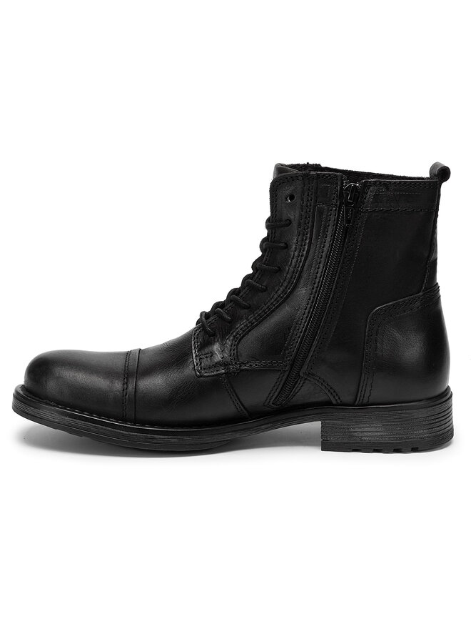 Jack&Jones Čižmy Jack&Jones Russel Leather 12155999 Čierna