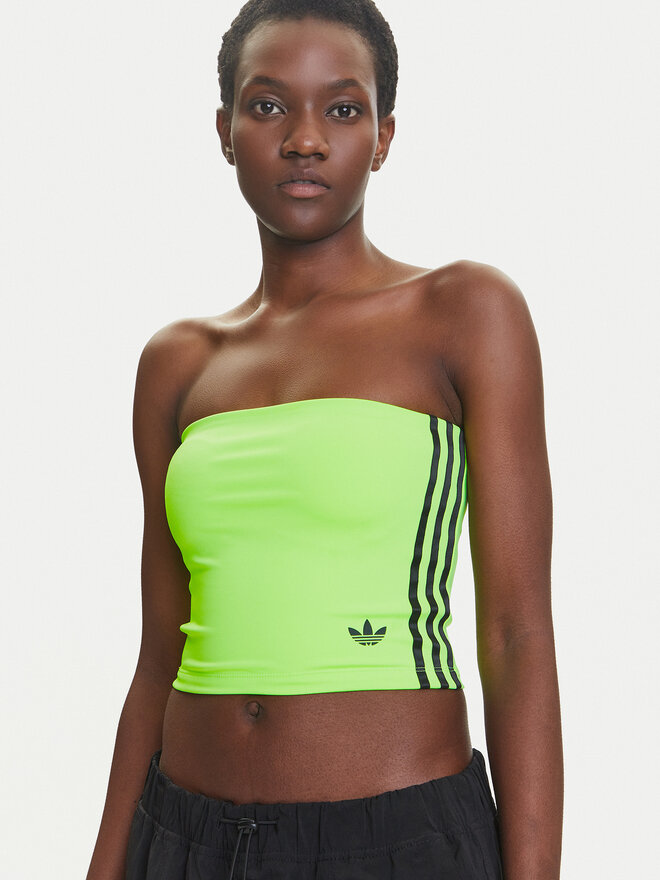 adidas adidas Τοπ adicolor 3-Stripes JX7719 Πράσινο Slim Fit