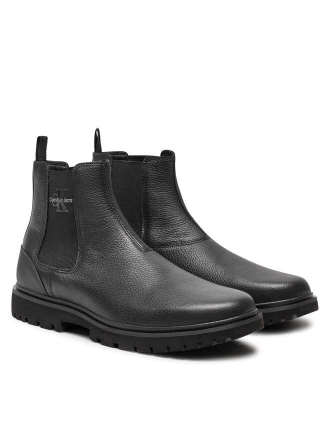 Klassische Stiefeletten Calvin Klein Jeans Eva Mid Chelsea Boot Lth YM0YM00750 Schwarz eschuhe