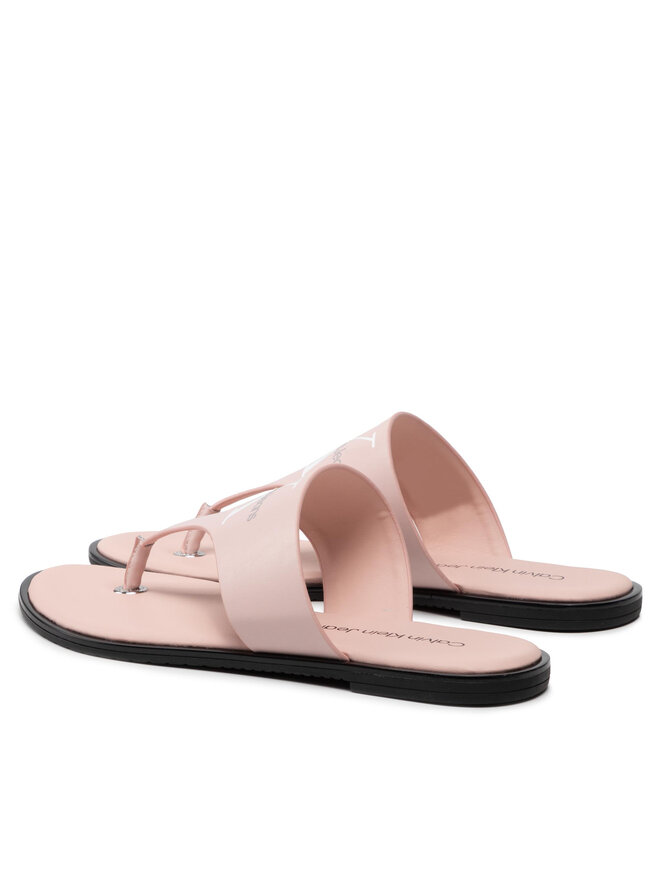 Calvin Klein Jeans Джапанки Calvin Klein Jeans Flat Sandal Toe Slide Lth YW0YW00538 Розов